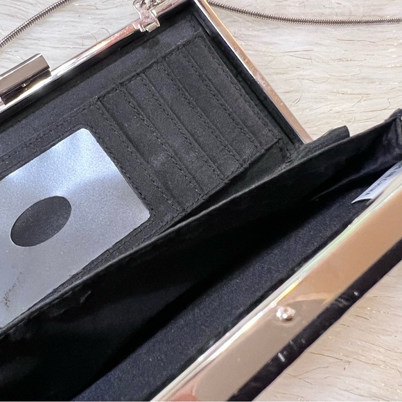 MICHE Black animal Print Faux Leather Silver tone Evening Clutch Bag NWOT - Picture 8 of 15